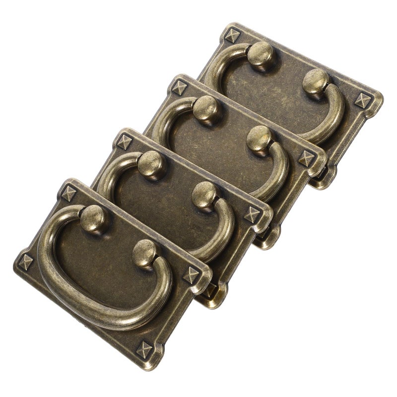 Vintage Zinc Alloy Drawer Pulls 4PCS Antique Cabinet Handles For Wardrobe Kitchen - Image 2