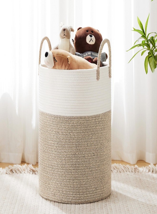 YOUDENOVA Cotton Rope Laundry Basket by YOUDENOVA, 58L Woven Collapsible Laundry Hamper, Clothes Hamper with Reinforced Handles in the Laundry Room, Bedroom, Bathroom, Brown - Image 3