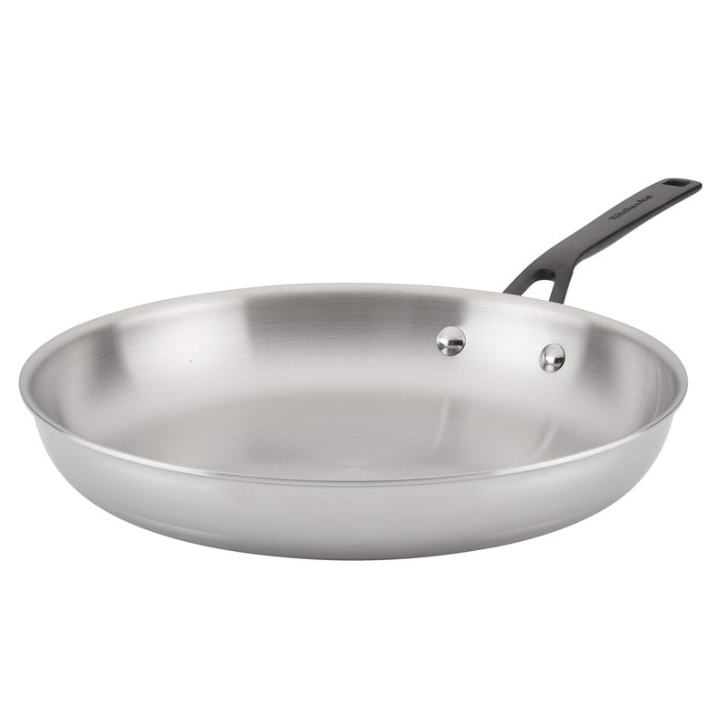 KitchenAid 5Ply Clad Polished Stainless Steel Fry PanSkillet 1225 Inch
