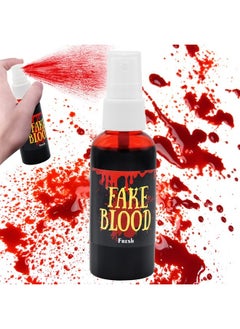 1 Pack 2.0 fl oz Fake Blood Splatter, Washable Makeup Blood Spray, Halloween Liquid Blood for Clothes, Zombie, Vampire and Monster SFX Makeup and Dress Up