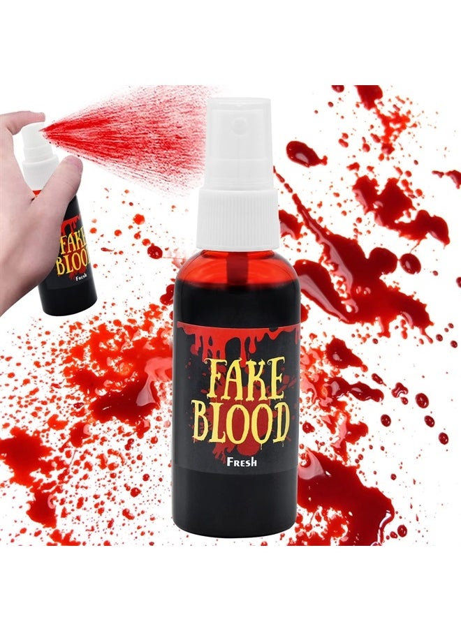 Kreyfer - 1 Pack 2.0 fl oz Fake Blood Splatter, Washable Makeup Blood Spray, Halloween Liquid Blood for Clothes, Zombie, Vampire and Monster SFX Makeup and Dress Up - Image 1