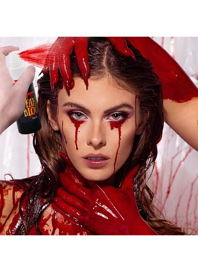 Kreyfer - 1 Pack 2.0 fl oz Fake Blood Splatter, Washable Makeup Blood Spray, Halloween Liquid Blood for Clothes, Zombie, Vampire and Monster SFX Makeup and Dress Up - Image 1