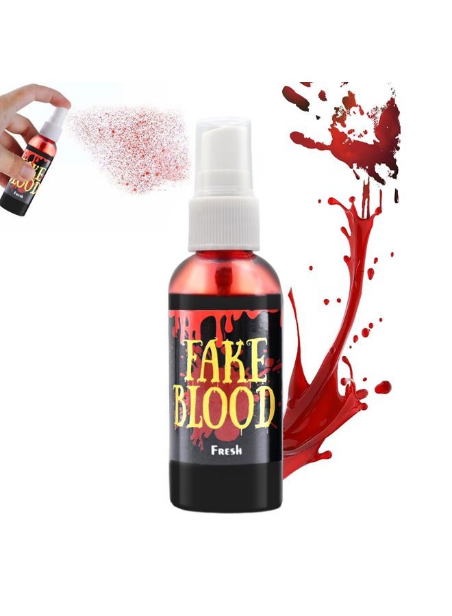 Kreyfer 1 Pack 2.0 fl oz Fake Blood Splatter, Washable Makeup Blood Spray, Halloween Liquid Blood for Clothes, Zombie, Vampire and Monster SFX Makeup and Dress Up - Image 1