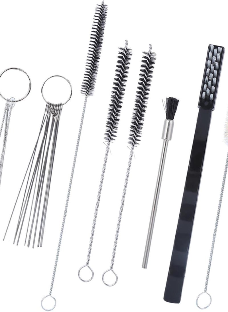 GGOOT 21pcs Spray Tools Nozzle Cleaner, Hardware Accessory Hand Tool Airbrush Parts Portable Cleaning Kit for Spray Tools, with Different Brushes to Thoroughly Clean Equipment,  - Image 2