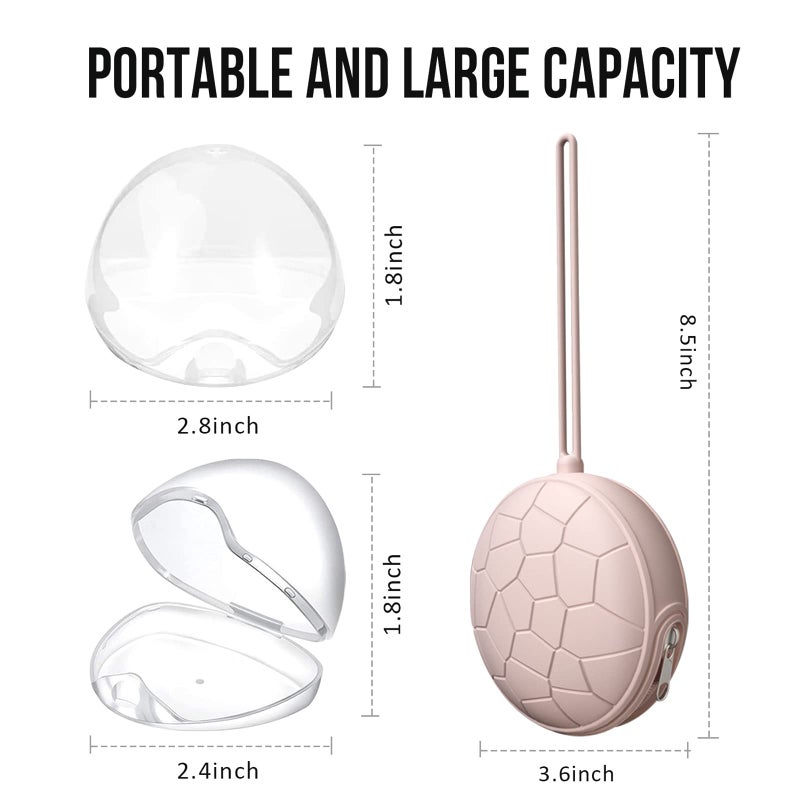 Smlpuame Pacifier Holder Case,BPA Free Portable Pacifier Storage Container,Silicone Baby Pacifier Cover Pouch for Diaper Bag Stroller,Travel Outdoor Activities,Easy to Clean(Grey) - Image 2