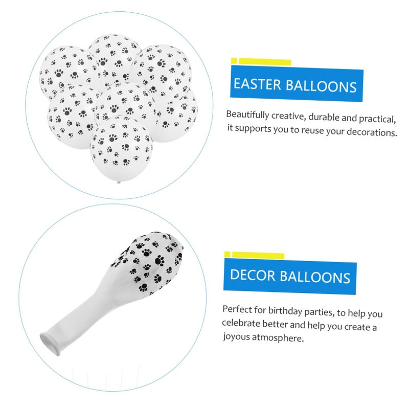 Dog Paw Print Birthday Balloons 2 Packs Safe Fun Pet Party Decorations - Image 4