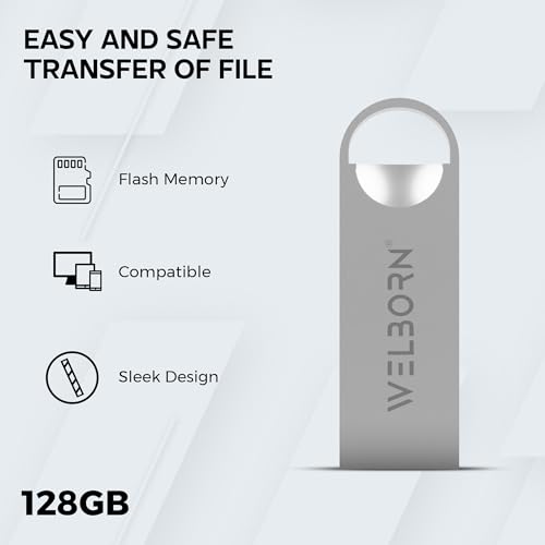 Welborn Metal USB 2.0 Pen Drive – Magnetic, X-Ray/Temperature Resistant, for Smartphones, Tablets, Laptops & Mac (128, GB) - Image 4