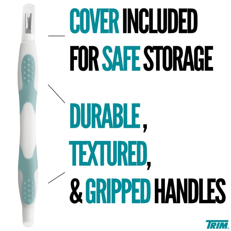 Trim Easy Hold Sure Grip Implements Cuticle Remover/Pusher, Dual Ended, Non Slip, Maximum Grip, V Tip, Cuticle Trimmer, Tool For Manicure & Pedicures, Ergonomic Design, Nail Care Essential, 1 Count - Image 4