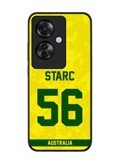 Stylizedd Rugged Black edge case for Oppo Reno11 F / Oppo F25 Pro 5G, Slim fit Flexible Anti Drop Thin Cover - Team Australia Mitchell Starc, Jersey No 56  - Image 1