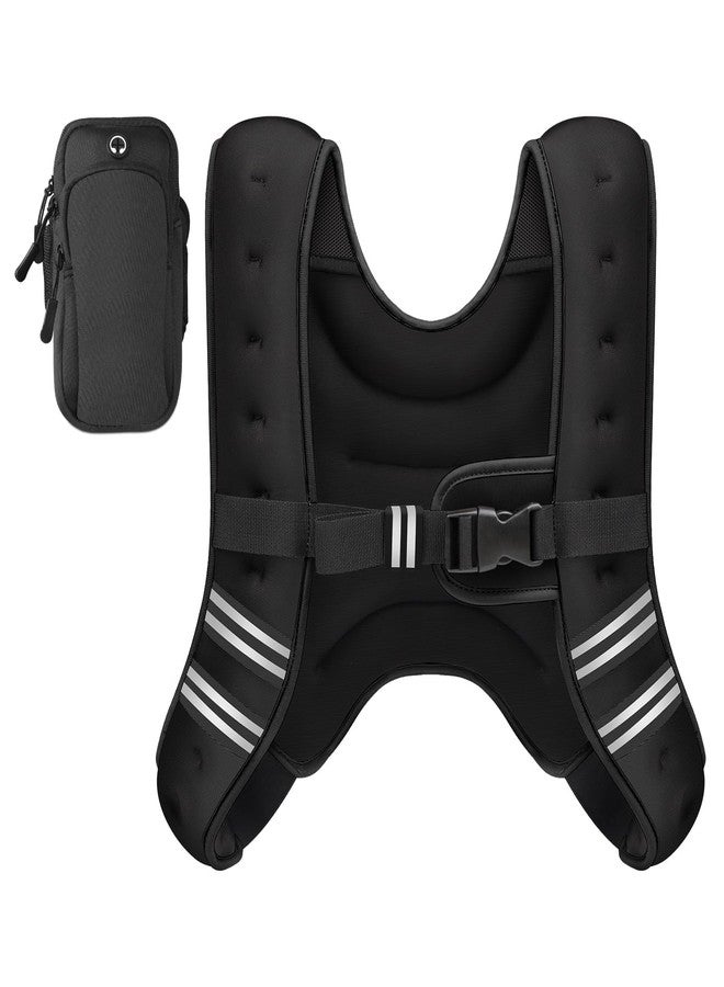 GEEBOBO Weighted Vest for Women Men, 8lb/12lb/16lb/20lb/25lb/30lb Weighted Vest Woman Adjustable Weights for Walking, Strength Training, Running, 8Lbs, Black - Image 1