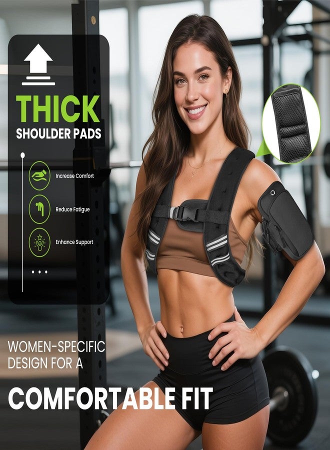 GEEBOBO Weighted Vest for Women Men, 8lb/12lb/16lb/20lb/25lb/30lb Weighted Vest Woman Adjustable Weights for Walking, Strength Training, Running, 8Lbs, Black - Image 3