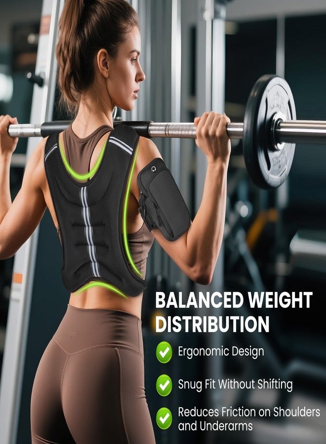 GEEBOBO Weighted Vest for Women Men, 8lb/12lb/16lb/20lb/25lb/30lb Weighted Vest Woman Adjustable Weights for Walking, Strength Training, Running, 8Lbs, Black - Image 2