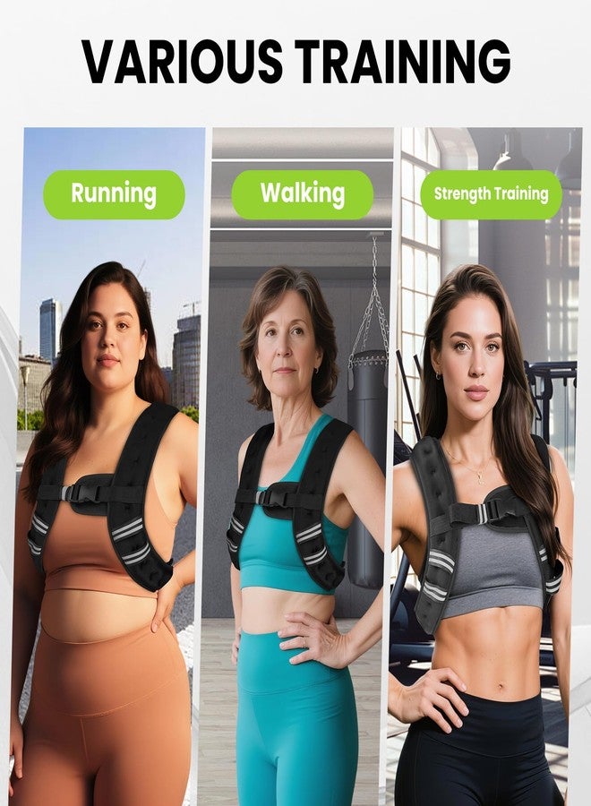 GEEBOBO Weighted Vest for Women Men, 8lb/12lb/16lb/20lb/25lb/30lb Weighted Vest Woman Adjustable Weights for Walking, Strength Training, Running, 8Lbs, Black - Image 4