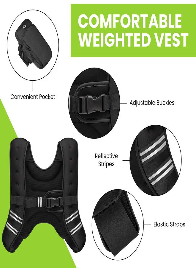 GEEBOBO Weighted Vest for Women Men, 8lb/12lb/16lb/20lb/25lb/30lb Weighted Vest Woman Adjustable Weights for Walking, Strength Training, Running, 8Lbs, Black - Image 5