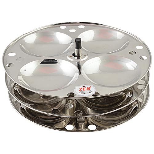 Jain Stainless Steel 3 Plate Idli Stand | Idli Maker for Soft & Fluffy Idlis | 12 Idlis Stand with Holes for Better Steaming | Durable & Rust-Resistant Idli Cooker | Compatible with 7.5 LTR Cooker - Image 1