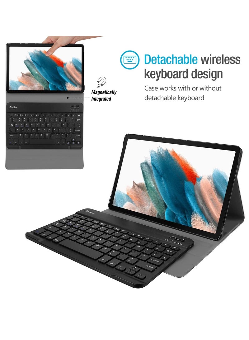 Procases Galaxy Tab A8 Keyboard Case 10.5 Inch 2022 Protective Cover Case with Detachable Wireless Keyboard - Image 2