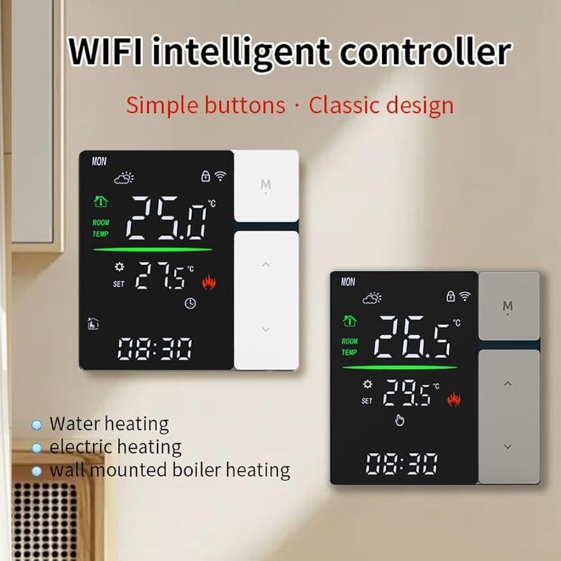 Smart WIFI Thermostat For Electric Floor Heating Boiler Alexa Google Assistant Programmable Temperature Controller Gray 3A WIFI - Image 5
