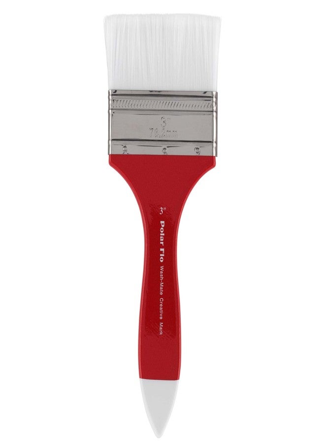 Creative Mark Polar Flo Professional Watercolor Brushes - Wash 3" - Short Handle, Nickel-Plated Seamless Brass Ferrule - Art Paint Brushes for Acrylic Painting, Watercolor, Gouache, and More - Image 1