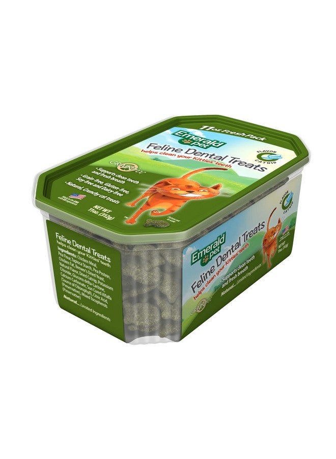 إميرالد بيت مكافآت أسنان القطط - مكافآت أسنان القطط اللذيذة والمقرمشة خالية من الحبوب - مكافآت أسنان طبيعية لتنظيف أسنان القطط، وتنقية أنفاسها، وتقليل تراكم البلاك والجير - مكافآت النعناع البري، 11 أونصة - Image 4