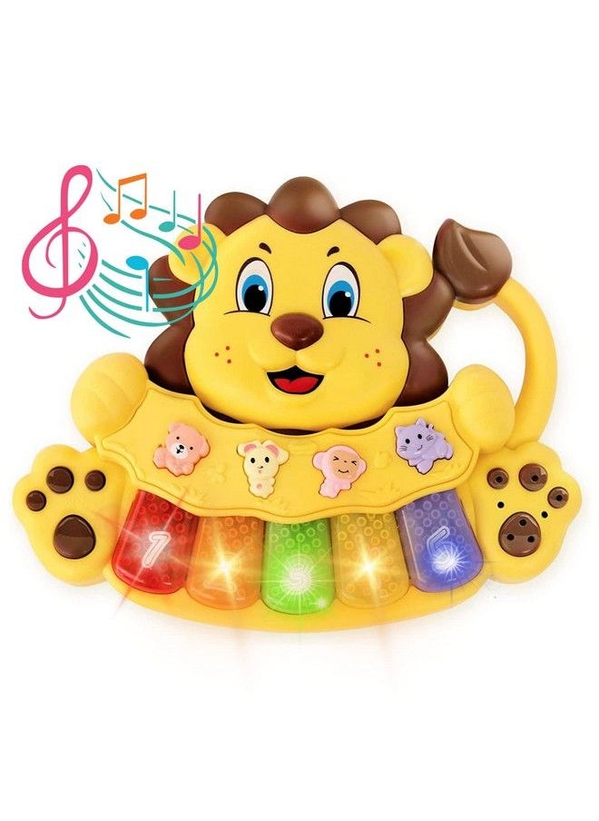 Stone and Clark Adorable Lion Baby Piano Toy 5 Different Numbered And Colored Light Up Key Touch And Teach Baby Musical Toy W/ 3 Play Modes Interactive Toy For Babies 12 Months & Up  - Image 1