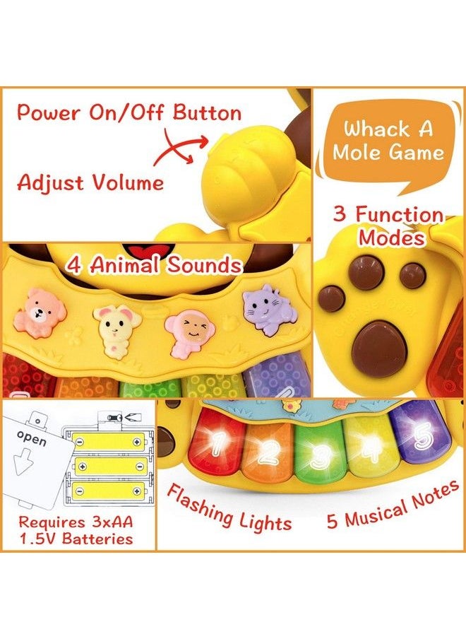 Stone and Clark Adorable Lion Baby Piano Toy 5 Different Numbered And Colored Light Up Key Touch And Teach Baby Musical Toy W/ 3 Play Modes Interactive Toy For Babies 12 Months & Up  - Image 4