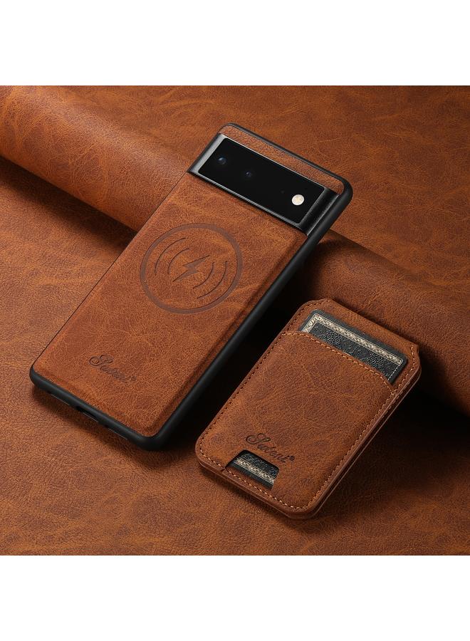 Suteni Case For Google Pixel 6 Pro H16 Litchi Texture Leather Detachable Wallet Back Phone Case - Image 2