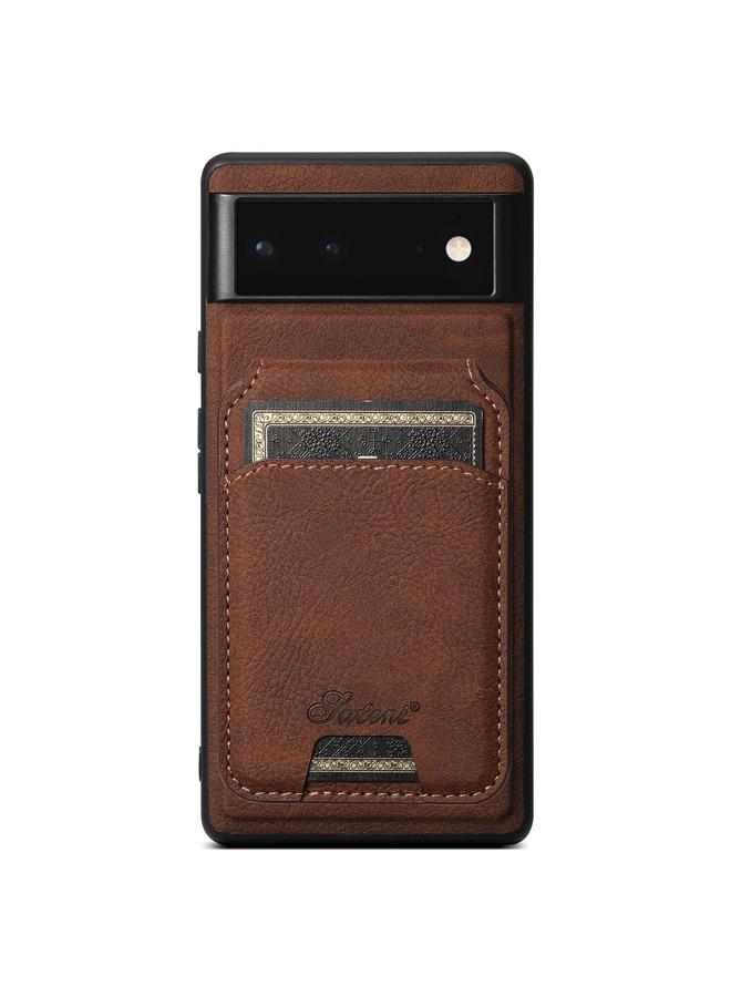 Suteni Case For Google Pixel 6 Pro H16 Litchi Texture Leather Detachable Wallet Back Phone Case - Image 1