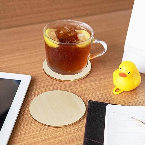 Cliths 48 Pieces 4 x 4 Inches Unfinished Round Wood Blank Coaster Bulk for Drinks, Painting, Writing, Bar, Kitchen Home Decor, DIY Craft, Party (Set of 48, Circles) - Image 5