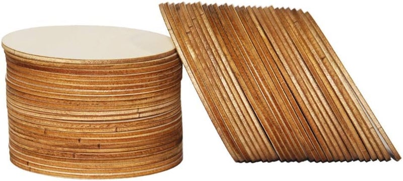 Cliths 48 Pieces 4 x 4 Inches Unfinished Round Wood Blank Coaster Bulk for Drinks, Painting, Writing, Bar, Kitchen Home Decor, DIY Craft, Party (Set of 48, Circles) - Image 2