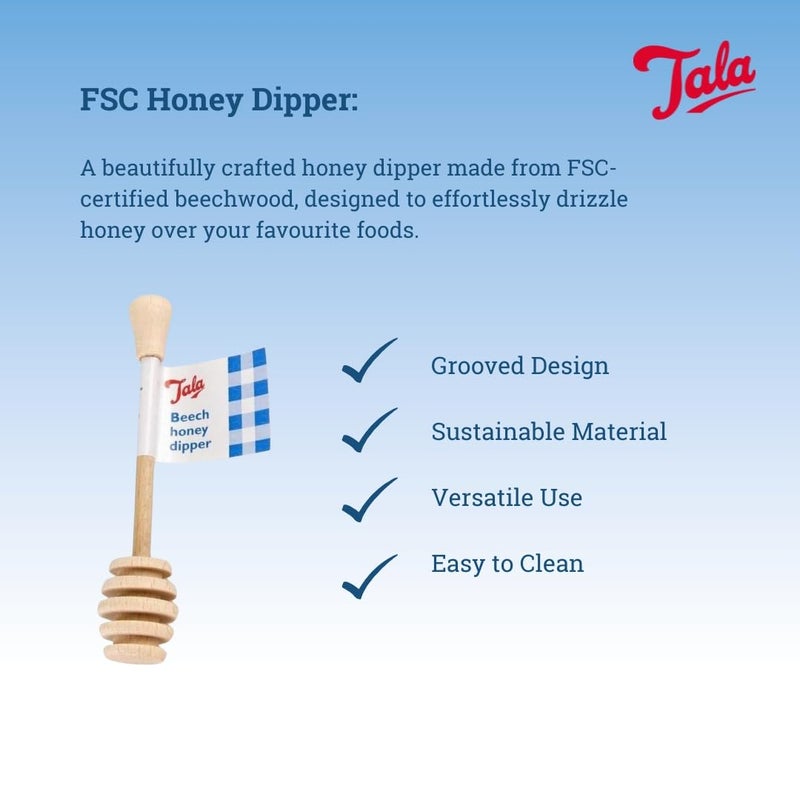 تالا Tala Beechwood Honey Dipper, Beige - Image 2