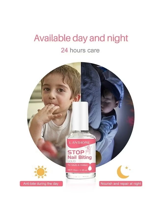 Lanthome Stop Nail Biting Liquid，Nail Biting Treatment for Kids, Natural Thumb Sucking Pain Relief for Kids, Bitters, Plant Extracts (15ml) - Image 2