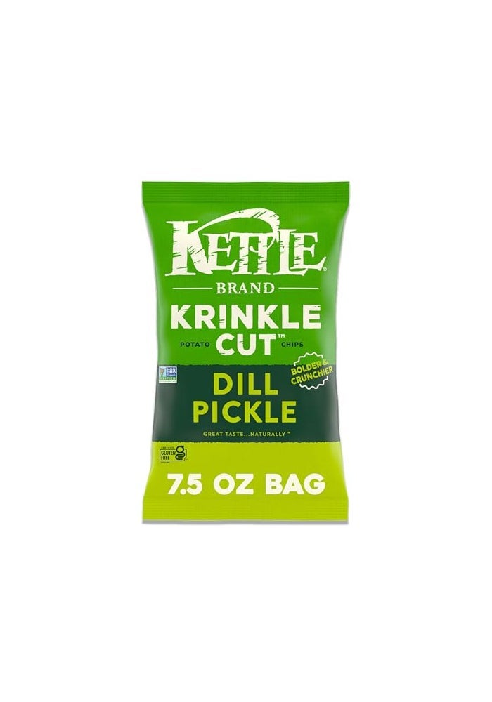 Kettle Brand Potato Chips Krinkle Cut Dill Pickle Kettle Chips 75 Oz - Image 1