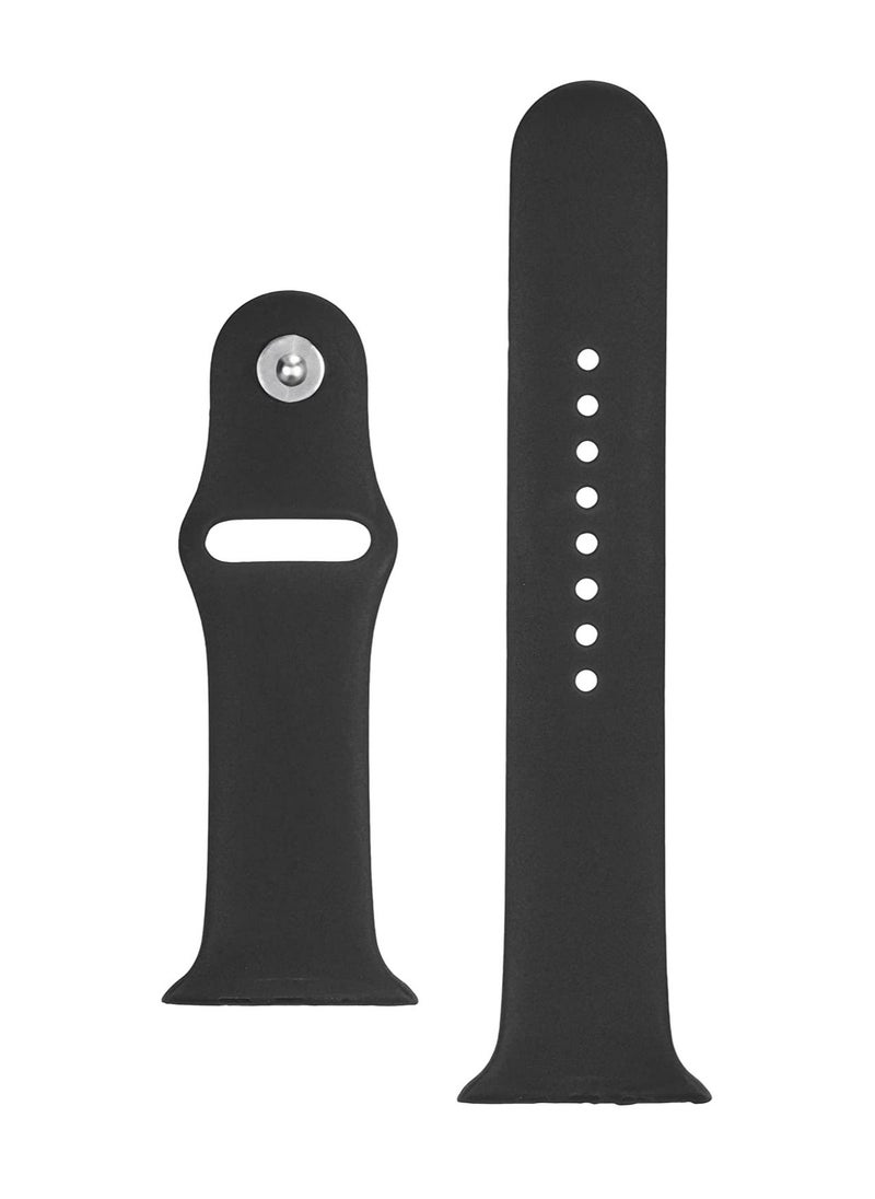 Generic - Sport Band For iWatch 42mm/44mm Soft Silicone Strap Replacement Wristbands For Apple Watch Series 5 / Series 4_Black - Image 1