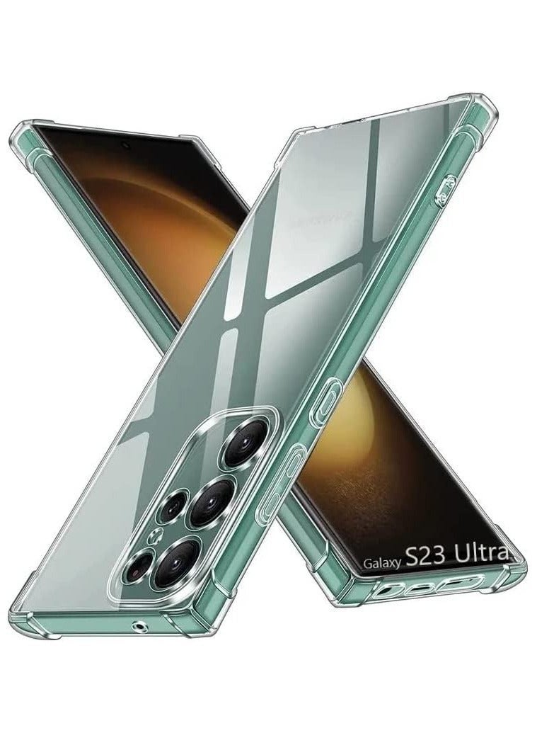 IAF Crystal Clear Case for Samsung Galaxy S23 Ultra 5G Clear TPU Four Corners Protective Soft Silicone Cover Transparent Soft Cover (Clear) - Image 1