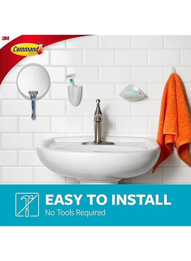 Command Bath Soap Dish Clear Frosted Transparent Color 1 Dish + 2 Strips Pack Support 900Gr. Water Resistant Strips Organize Decoration No Tools Holds Strongly Damage Free Hanging - Image 5