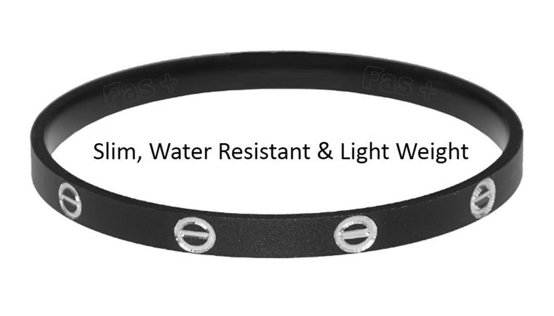 fas + 6 مم سليم مضمون أسود وفضي مقاوم للماء خفيف الوزن سوار كادا للرجال للاستخدام اليومي - الحجم XL كبير - Image 4