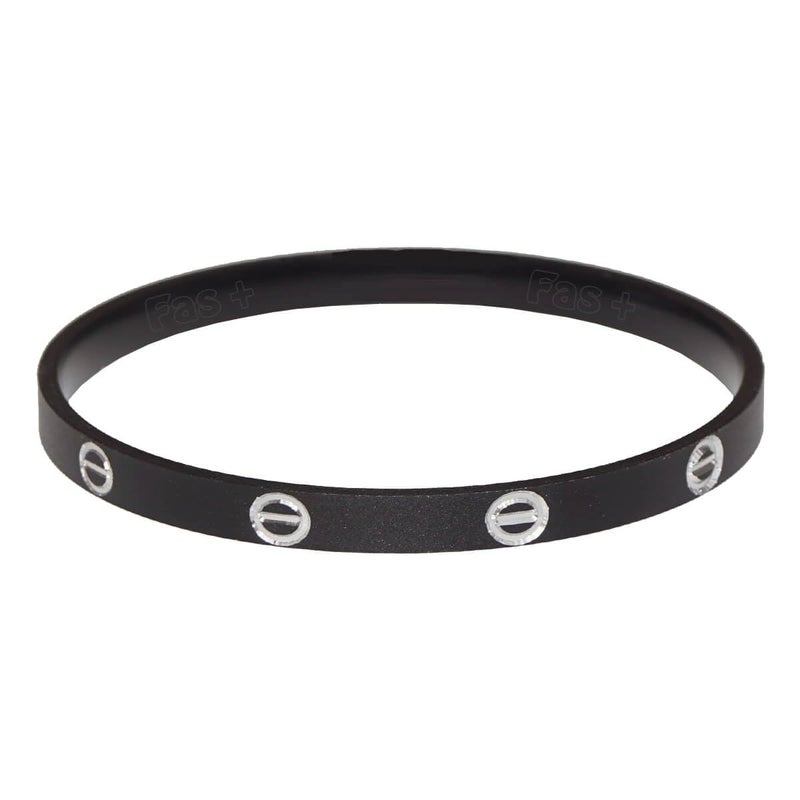 fas + 6 مم سليم مضمون أسود وفضي مقاوم للماء خفيف الوزن سوار كادا للرجال للاستخدام اليومي - الحجم XL كبير - Image 1