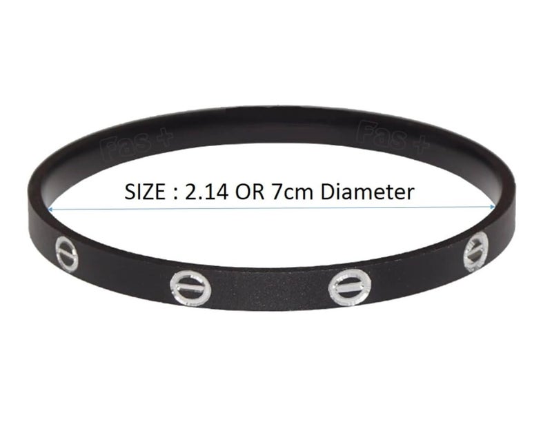 fas + 6 مم سليم مضمون أسود وفضي مقاوم للماء خفيف الوزن سوار كادا للرجال للاستخدام اليومي - الحجم XL كبير - Image 3