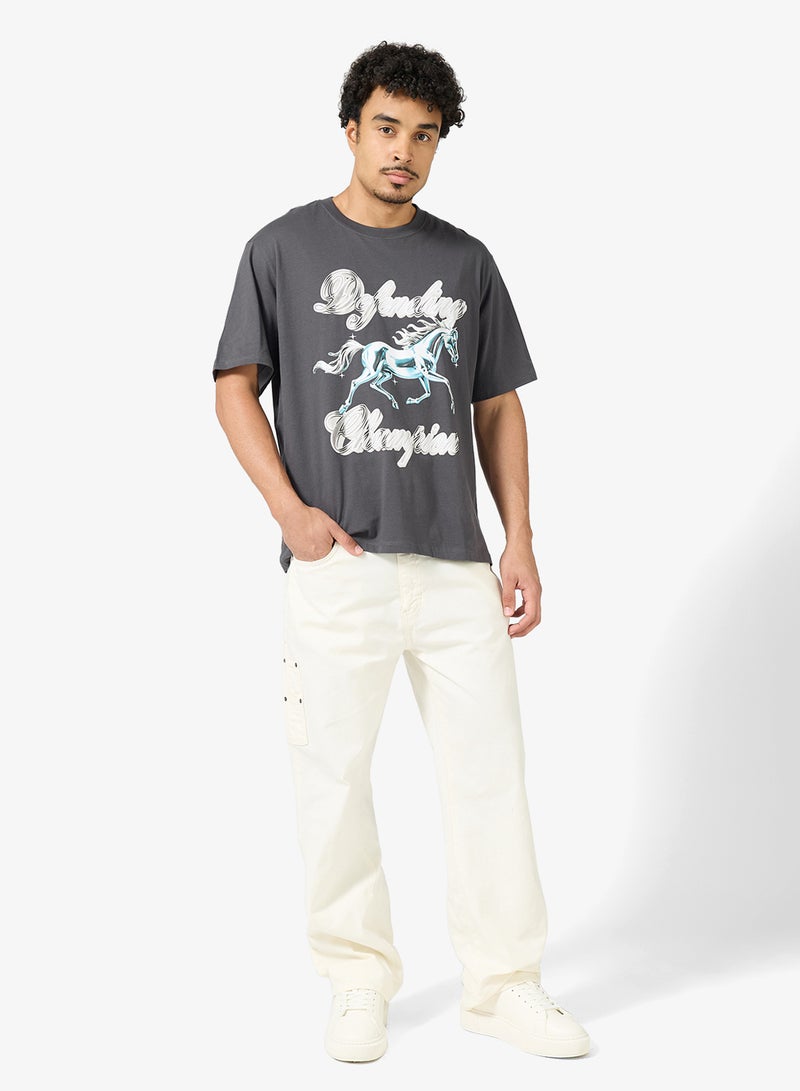 جاك اند جونز تيشيرت بياقة دائرية مزين برسمة - Image 4