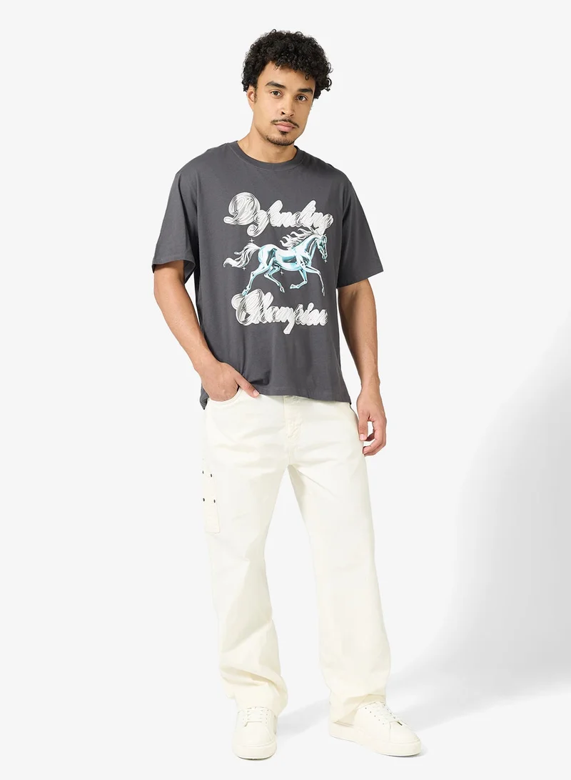 JACK & JONES  Graphic Crew Neck T-Shirt for Men | Best Price UAE
