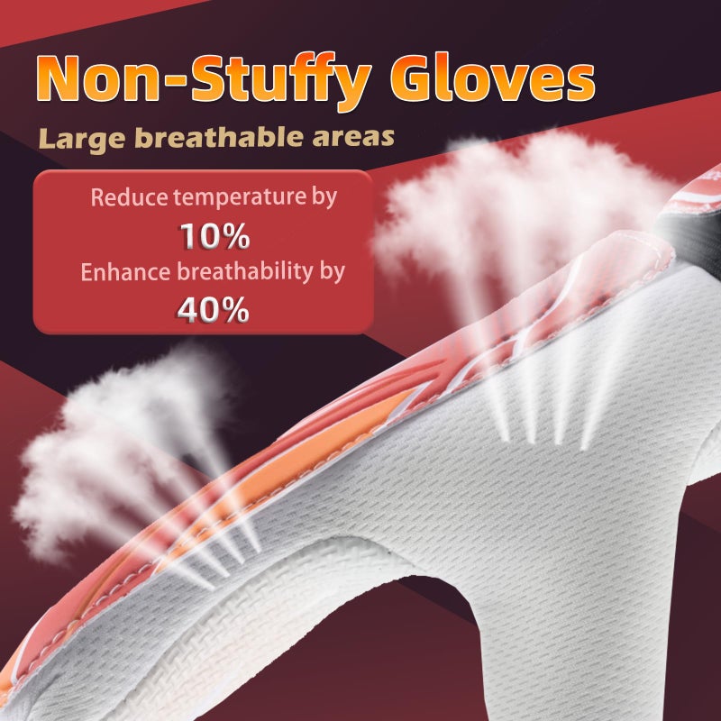 Clbort Soccer Goalie Gloves Youth Kids, Goalkeeper Gloves with Super Grip Palms, Anti-Slip Soccer Gloves, Double Wrist Protection (Red, 7) - Image 4