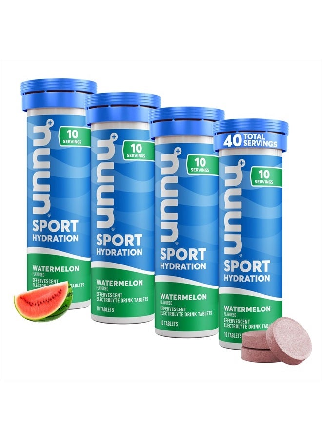 Nuun Sport Electrolyte Tablets for Proactive Hydration, Watermelon, 4 Pack (40 Servings) - Image 1