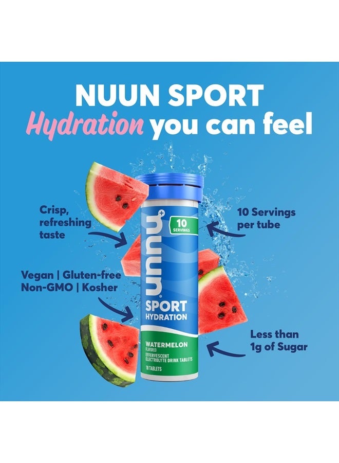 Nuun Sport Electrolyte Tablets for Proactive Hydration, Watermelon, 4 Pack (40 Servings) - Image 2