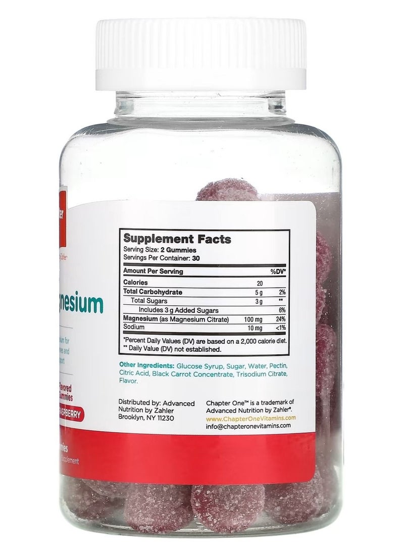 Chapter One - M Is for Magnesium For Muscles Nerves and Calming Support Raspberry flavor - 60 Gummies - Image 1