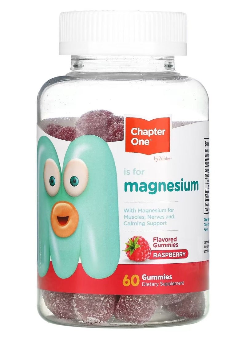 Chapter One - M Is for Magnesium For Muscles Nerves and Calming Support Raspberry flavor - 60 Gummies - Image 1