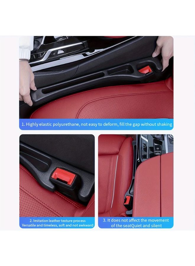 Black 2Pcs Car Seat Gap Filler Organizer Anti Drop Multifunctional Storage Box for Small Items - Image 5