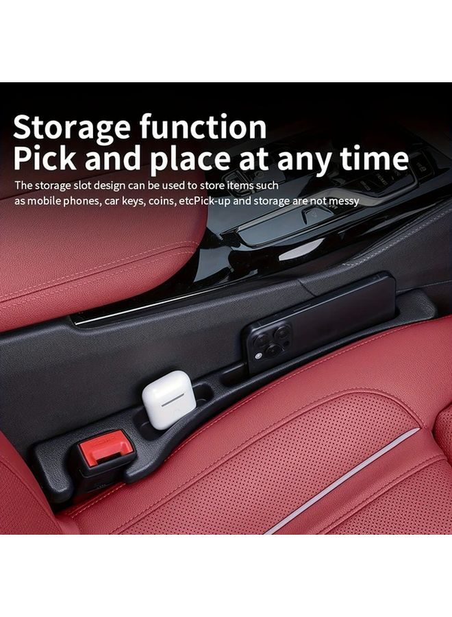 Black 2Pcs Car Seat Gap Filler Organizer Anti Drop Multifunctional Storage Box for Small Items - Image 4