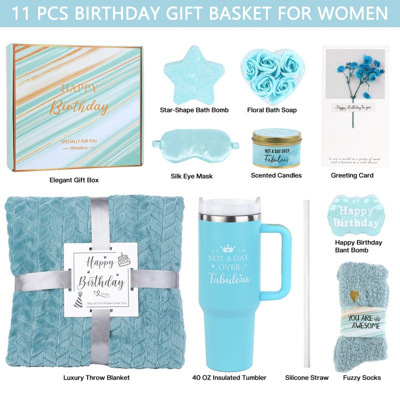 Ithmahco Birthday Gifts for Women Friendship Birthday Gift Basket for Women Mom Sister Best Friend Her Wife Girlfriend Daughter Aunt Coworker Boss Unique Bath Sets Self Care Relaxing Spa Gift Baskets - Image 2