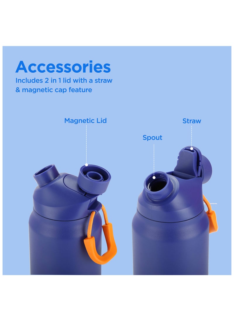 Milton Milton 32 oz Stainless Steel Thermos Water Bottle with Magnetic Straw Lid, Double Walled Vacuum Insulated Flask, Keeps Drinks Hot for 12 Hours, Cold for 24 Hours, Leakproof Design for Travel, Turk  - Image 3