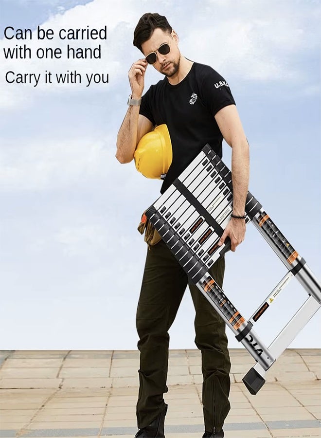 VTC Extendable Telescopic Ladder – 3.9m Height, Multi-Purpose, Lightweight, Easy to Carry and Store, Suitable for Home and Professional Use - Image 4